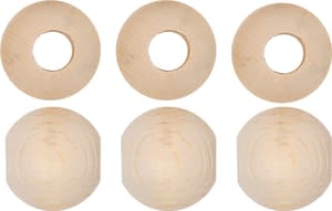 Rohholzkugeln, Holzperlen mit grossem Loch aus unbehandeltem Holz, FSC, Natur, ø 25 mm, 6 Stk.