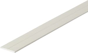Barre plate 2 x 23.5 mm PVC blanc 1 m