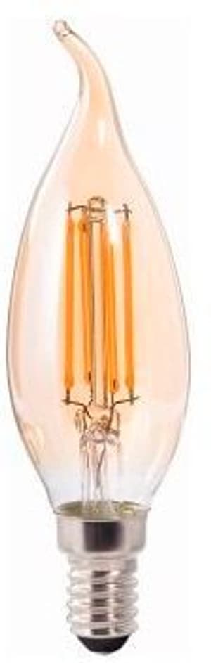 Filamento LED, E14, 400lm sostituisce 35W, candela Windblast, ambra, bianco caldo