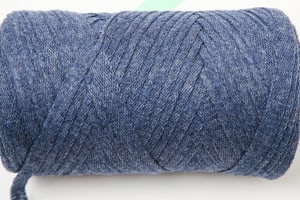 Ribbon Pura jeans, Lalana fil à ruban pour crochet, tricot, nouage &amp; projets macramé, bleu-gris, env. 8 x 1 mm x 95 m, env. 200 g, 1 écheveau