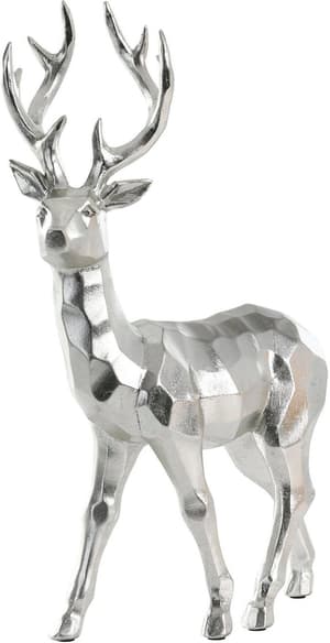 Aufsteller Hirsch Ransiki 44 cm Polyresin, L 300, B 120, H 440, Silber