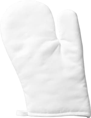 Ofenhandschuh, Schutzhandschuh für die Küche aus weisser Baumwolle zum Bemalen, Bedrucken und Verzieren, Weiss, 20 x 30 cm, 1 Stk.