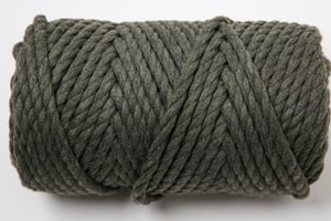 Macrame Rope khaki, Lalana Knüpfgarn für Makramee Projekte, zum Weben und Knüpfen, Erdfarbe, 5 mm x ca. 30 m, ca. 330 g, 1 gebündelter Strang