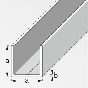 U-Profilé carré 1.5 x 23.5 mm brut 1 m