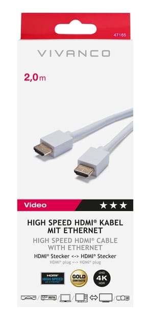 High Speed HDMI® Kabel mit Ethernet, 2m