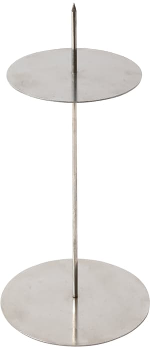 Candelabro, base portacandela in metallo per decorare con FIMO o altri oggetti, argento, 18 cm x ø 9 cm, 3 pezzi
