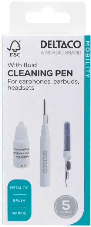 Kopfhörer-Reinigungsstift CLP-100, Metallspitze, Pinsel, Schwamm, Flüssigkeit