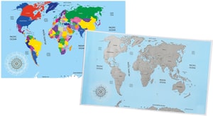 Articoli per feste Mappa del mondo da grattare 88 x 52 cm