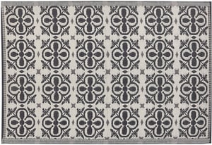 Outdoor Teppich schwarz / weiss 120 x 180 cm geometrisches Muster Kurzflor NELLUR