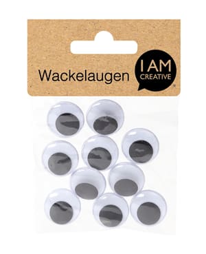 Wackelaugen, Bastelaugen (Occhi mobili, occhi di plastica adesivi)