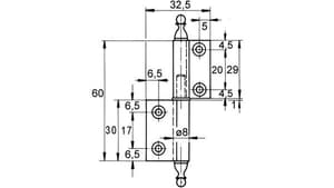 Cerniere per mobili FS, diametro rullo 8 mm