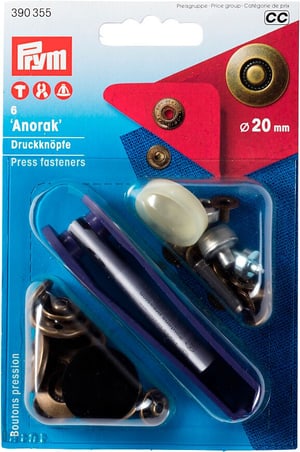 Anorak bouton pression, pneus, vieux laiton