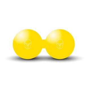 Doppelter Massageball aus Ebonit Ø 6cm | Gelb