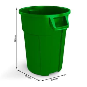 Rotho Pro Titan Mülltonne 120l ohne Deckel, Kunststoff (PP) BPA-frei, grün