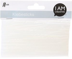 Klebesticks Heissleim, Heissklebestifte für die Heissleimpistole Niedriegtemperatur für Bastel-, Handwerk- und Dekoprojekte, Weiss, 7 x 140 mm, 20 Stk.