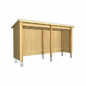 Nordic Multi Gartenhaus 2 Module 432x109x191/218 cm  Set 2 unbehandelt