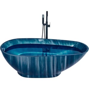 Vasca da bagno 170 cm effetto marmo blu navy RIOJA