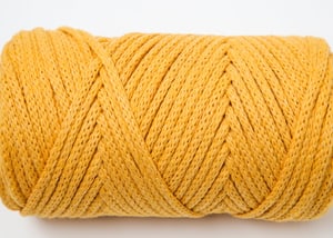 XXlace mustard, fil de chaîne Lalana pour le crochet, le tricot, le nouage &amp; macramé, jaune moutarde, env. 3 mm x 70 m, env. 200 g, 1 écheveau