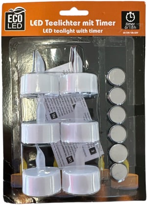 Candele scaldavivande a LED, 6 pezzi