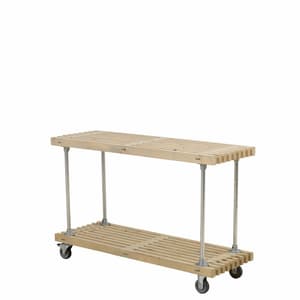 Tralle Table barbecue/assise avec roulettes 140x49x90 cm - Bois flotté