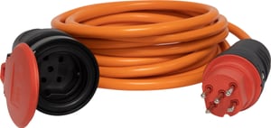 Câble de chantier pour utilisation à l’extérieur, système de connexion CH IP55, prise T15, fiche T15, câble 10m AT-N07V3V3-F 5G1,5, orange