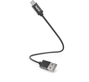 USB-A - Micro-USB, 0,2 m, Nylon, Schwarz