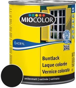 Acryl Laque colorée satinée Noir 125 ml