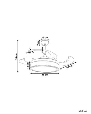 Ventilateur de plafond à lames rétractables avec lumière blanc FREMONT