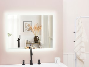 Badspiegel mit LED-Beleuchtung rechteckig 80 x 60 cm CORROY