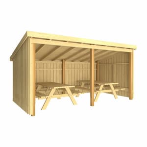 Cabane de pique-nique nordique 9,5 m² incl. 2 meubles combinés