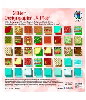 Designpapier X-Mas Glitter 190 g/m2