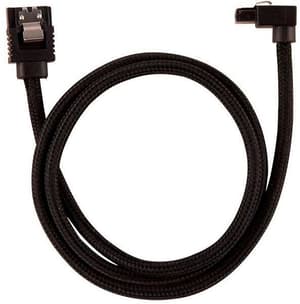 Câble SATA3 premium set noir 60 cm coudé