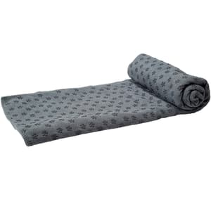 Serviette de yoga grise antidérapante, avec sac