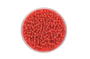 Perle di rocailles argentato 2,6mm, 17 gr, rosso