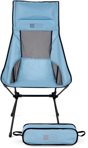 Chaise de camping Haute Bleu clair Acier