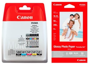 Cartuccia d'inchiostro PGI-580/581 Multipack + carta fotografica lucida GP-501