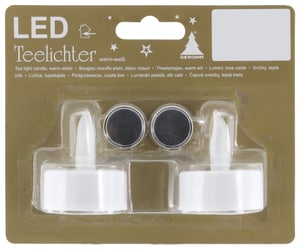 Candele LED a lumino, 2 pezzi, bianco caldo