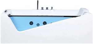 Whirlpool Badewanne weiss rechteckig mit LED 180 x 90 cm MARQUIS