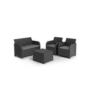 Rosalie Set, 2 Sessel + 1 Sofa inkl. Kissen, graphite