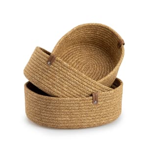 Lot de 3 paniers ovales en coton