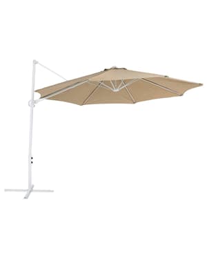 Parasol en porte-à-faux taupe et blanc  2,95 m SAVONA II