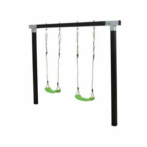 Cubic support de balançoire avec 2 sièges de balançoire verts, noir