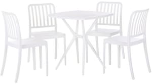 Set de bistrot avec table et 4 chaises blanc SERSALE