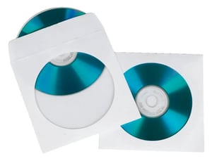 Pochettes de protection en papier pour CD/DVD, paquet de 25