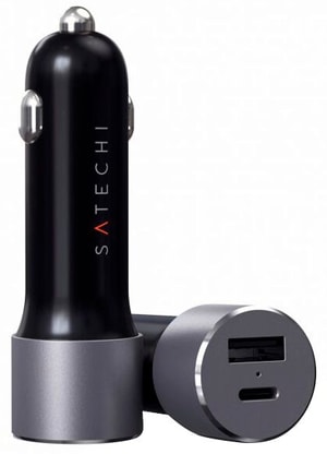 USB Dual Car Charger V2 72W - Space Gray
