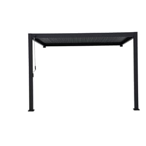 Alu/Stahl-Pergola, schwarz 400x300x250cm, wandmontage