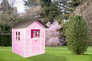 Maison d'enfant Lodge rose/blanc