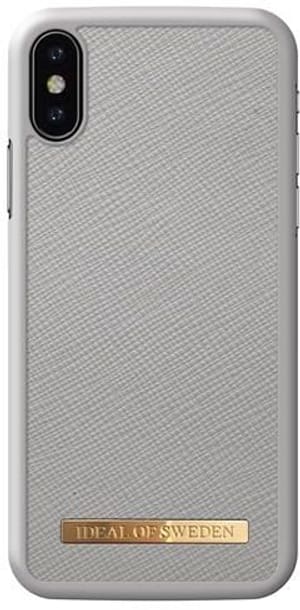 Apple iPhone X,XS Designer Hard-Cover "Saffiano light grey"