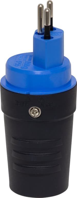 Stecker T13, 230V/10A, blau/schwarz, IP55