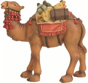 Krippenfigur Kamel mit Gepäck